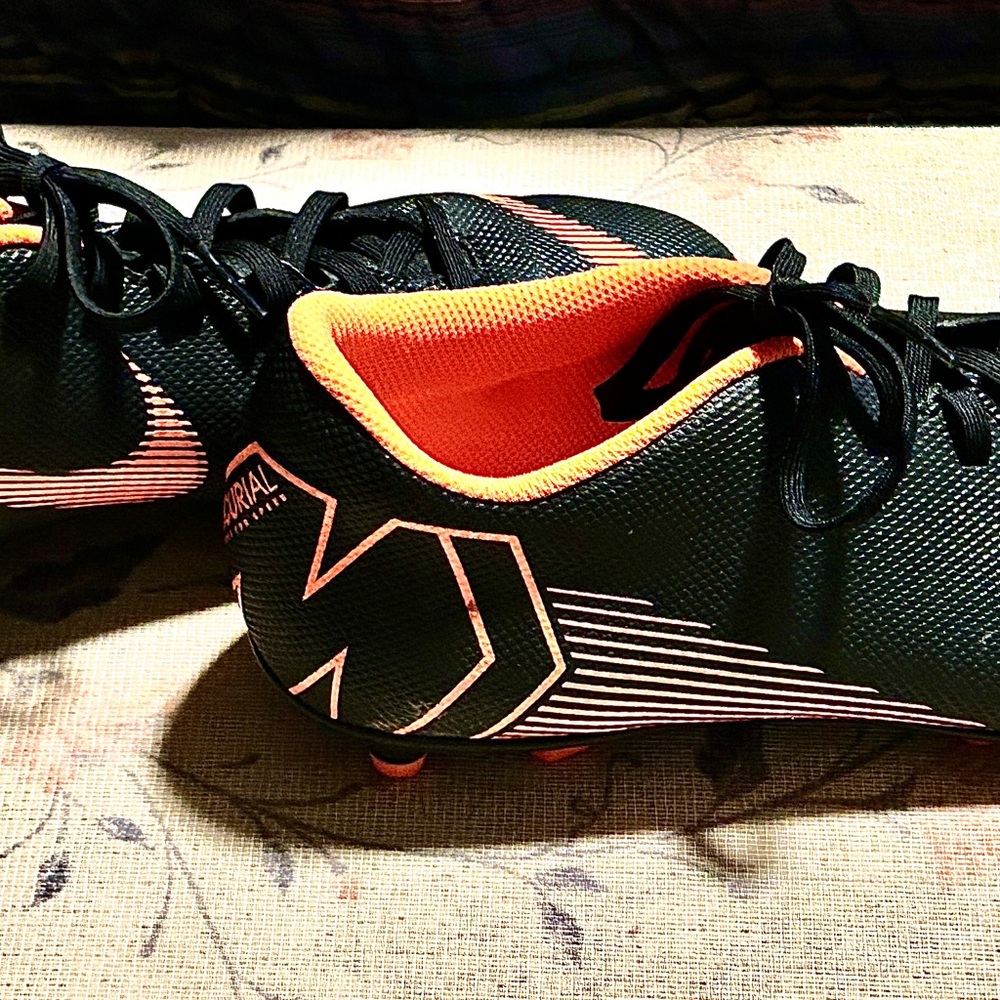 Nike Black and Orange Soccer Cleats